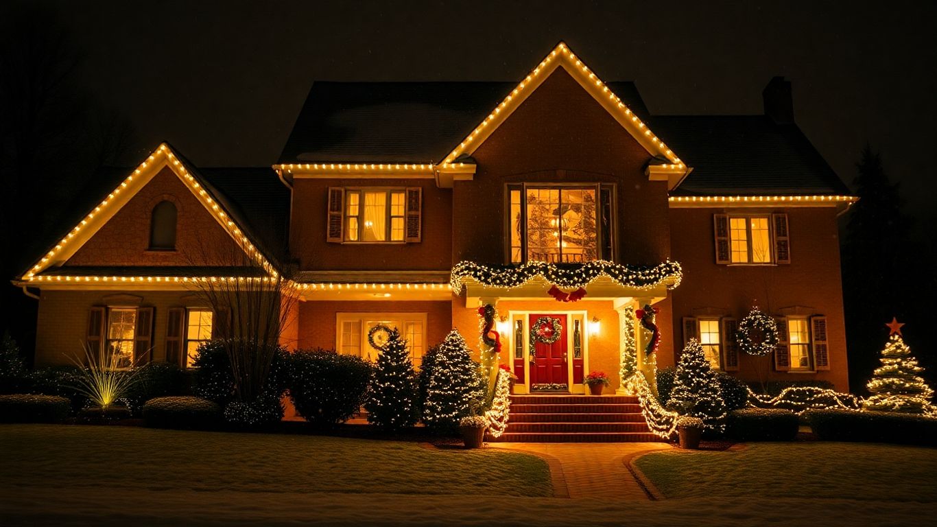 House with permanent Christmas lights in Lake St. Louis.