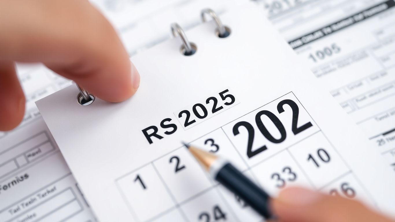 Calendário com data marcada para IRS 2025.