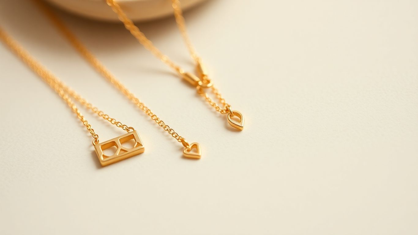 Joyas de oro minimalistas con líneas limpias.