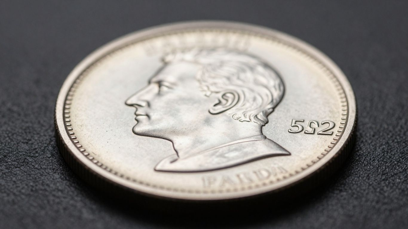Close-up of a palladium coin