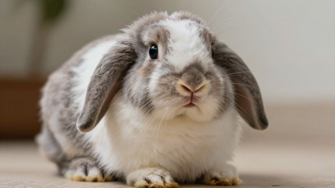 Cute French Lop bunny with floppy ears