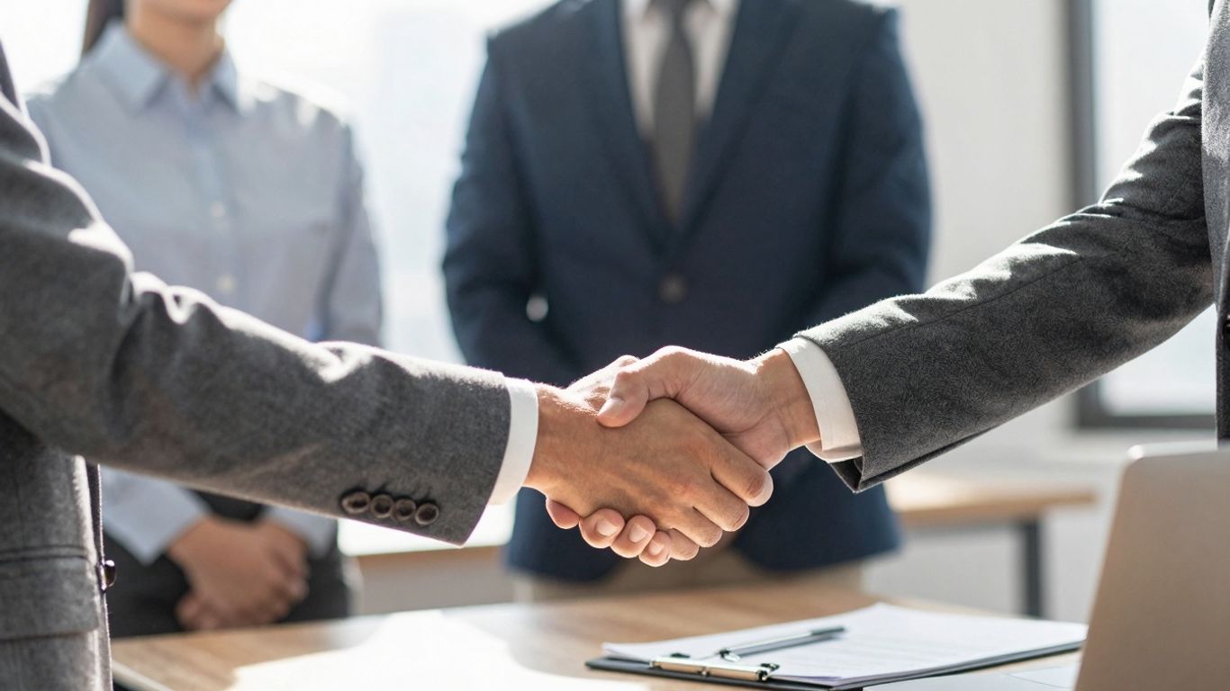 Handshake Sealing A Business Deal For Energy Services.
