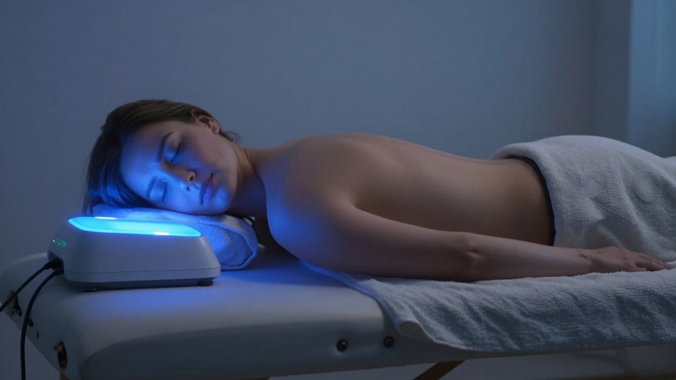 Person receiving pulsed electromagnetic field therapy