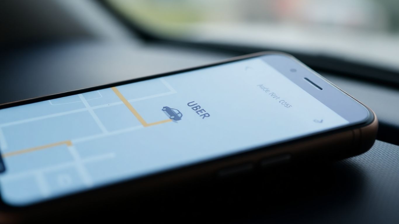 Uber app mostrando o preço estimado da viagem