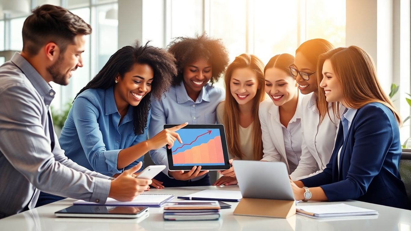 Admin professionals working together in a modern office.