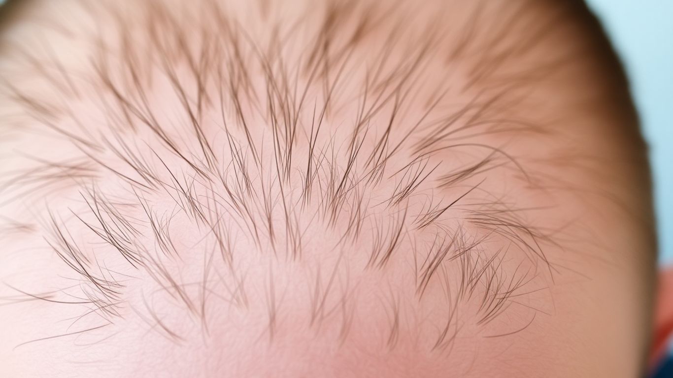 Scalp with visible hair regrowth
