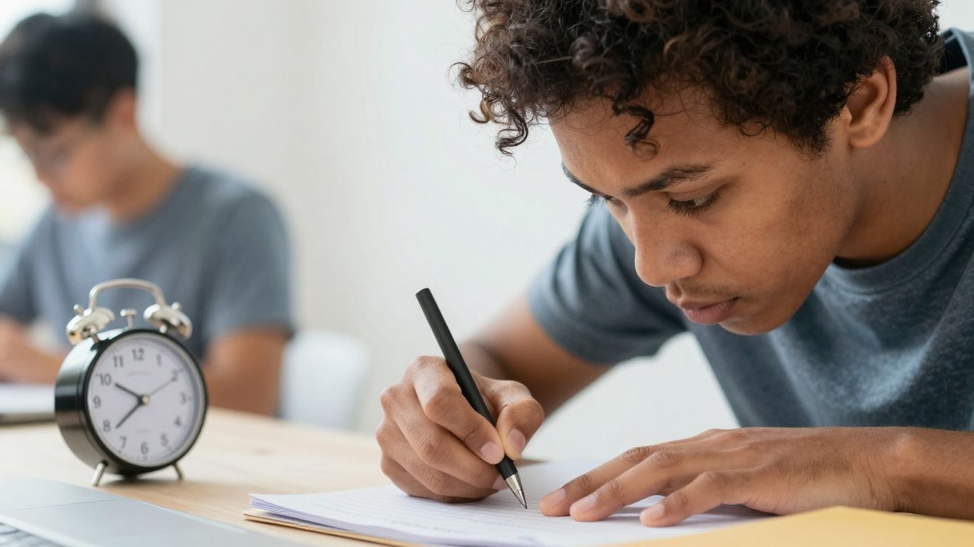 Person with ADHD focused on work with a timer.