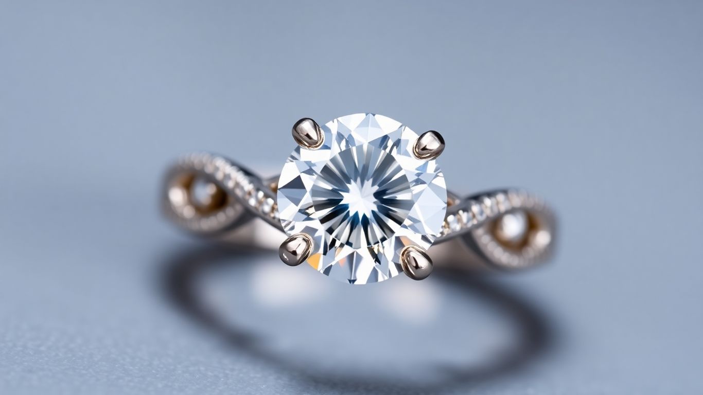 Custom engagement ring with a sparkling diamond.