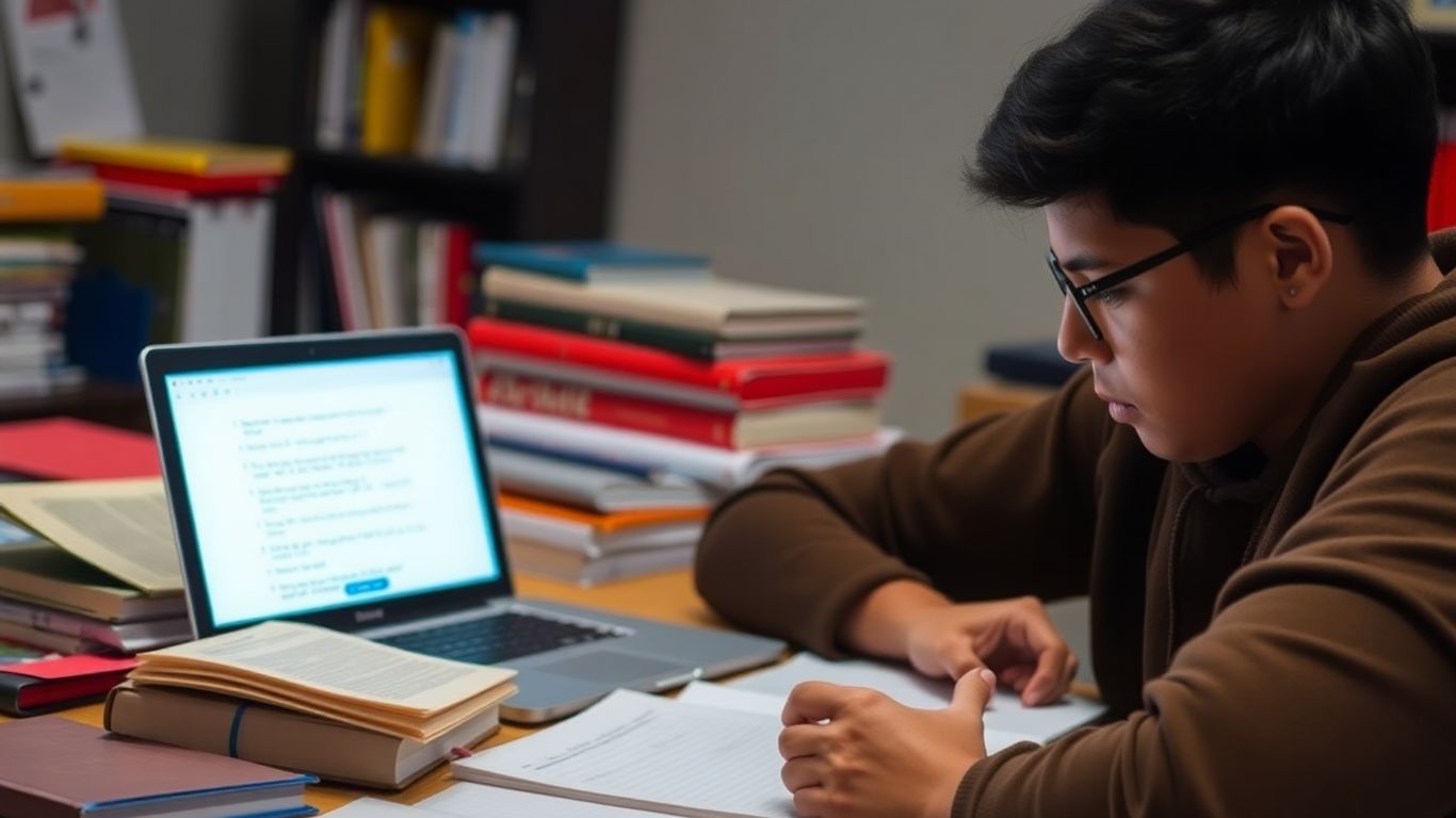 Student preparing for IELTS exam