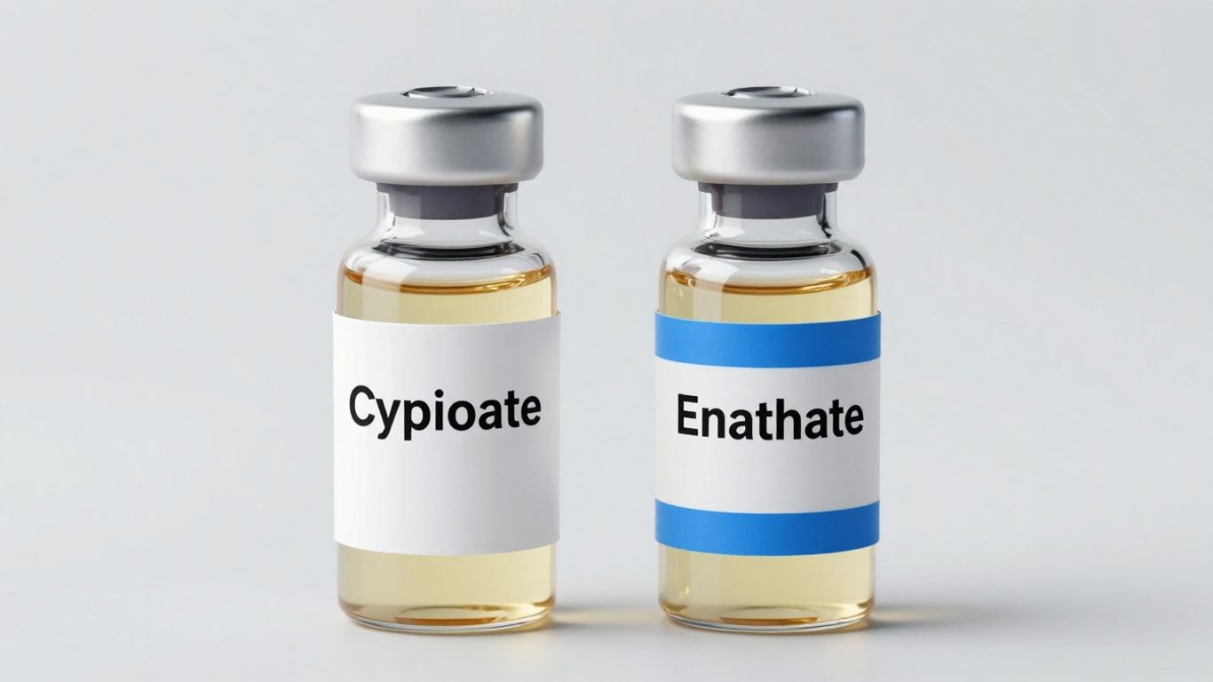 Testosterone Cypionate and Enanthate vials comparison