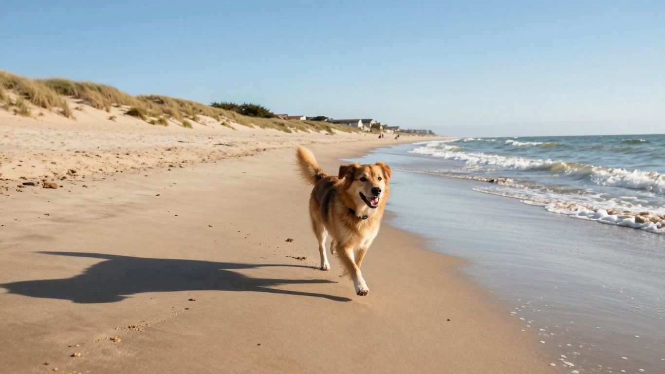 Hond op het strand van Texel