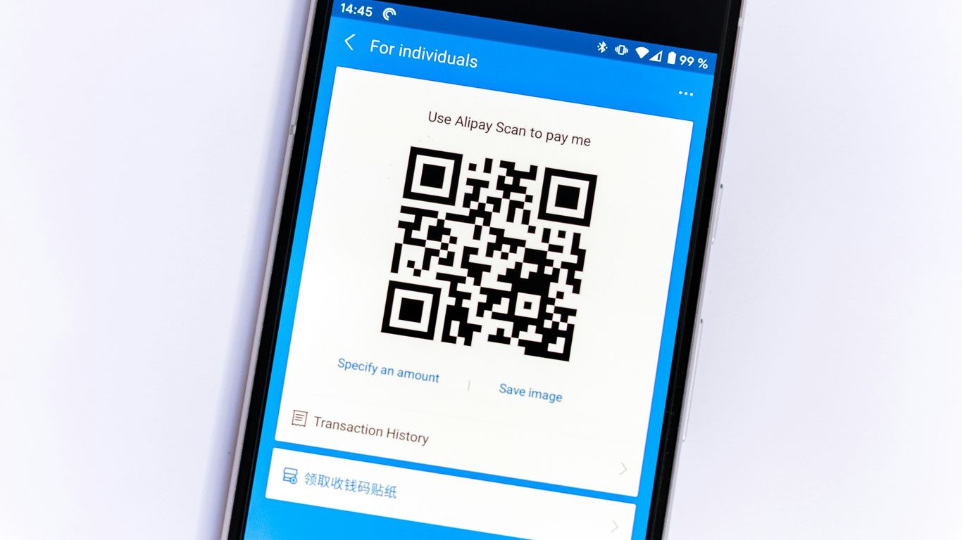 black samsung android smartphone with qr code