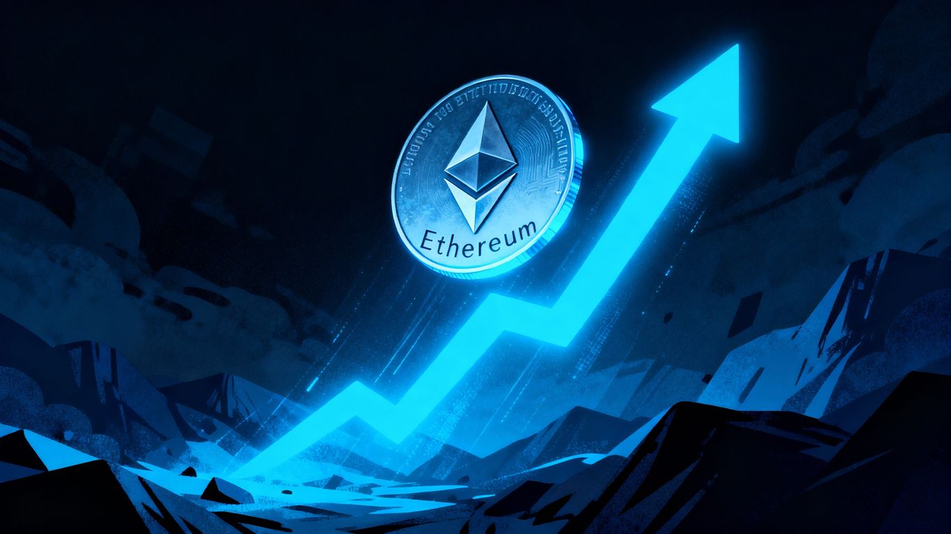 Ethereum coin rising above uncertainty