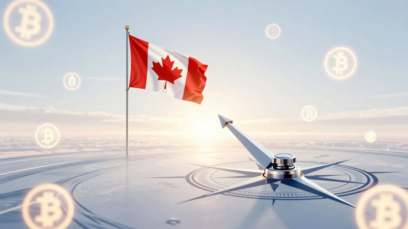Canadian crypto ETF landscape with compass.