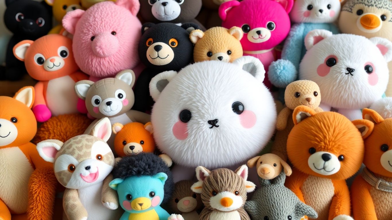 Collection of Asian plush animals