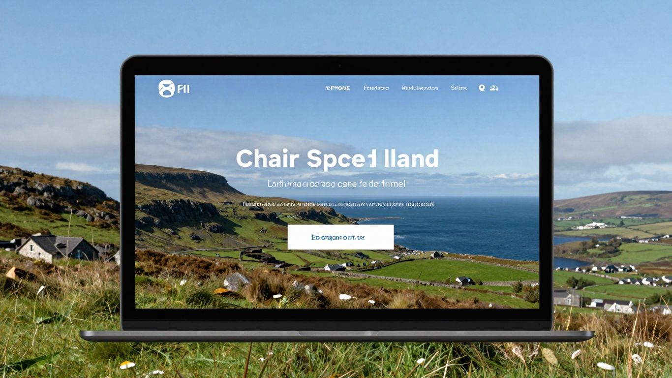 Modern website design on Irish backdrop.