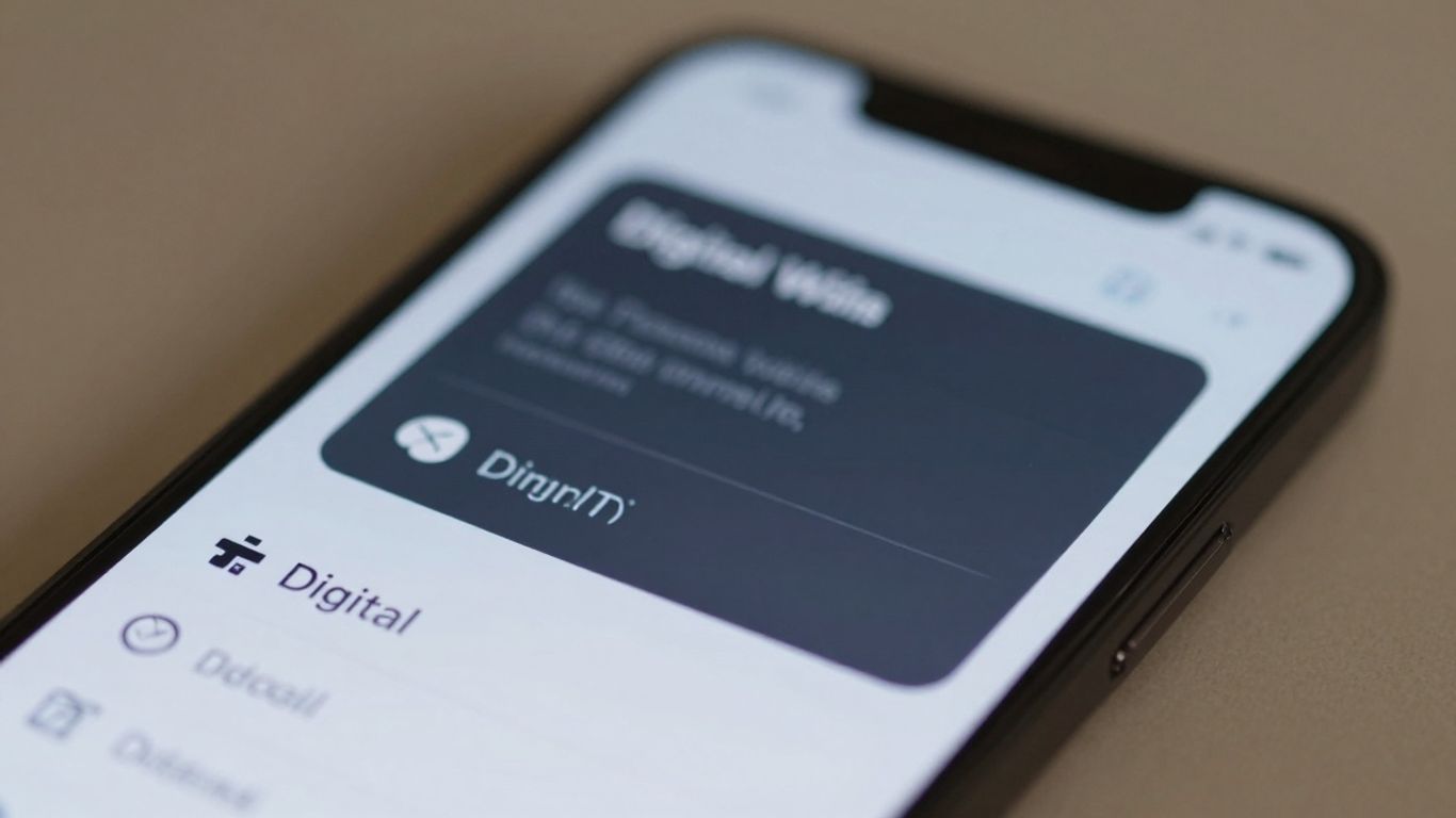 Digital crypto wallet on a smartphone screen.