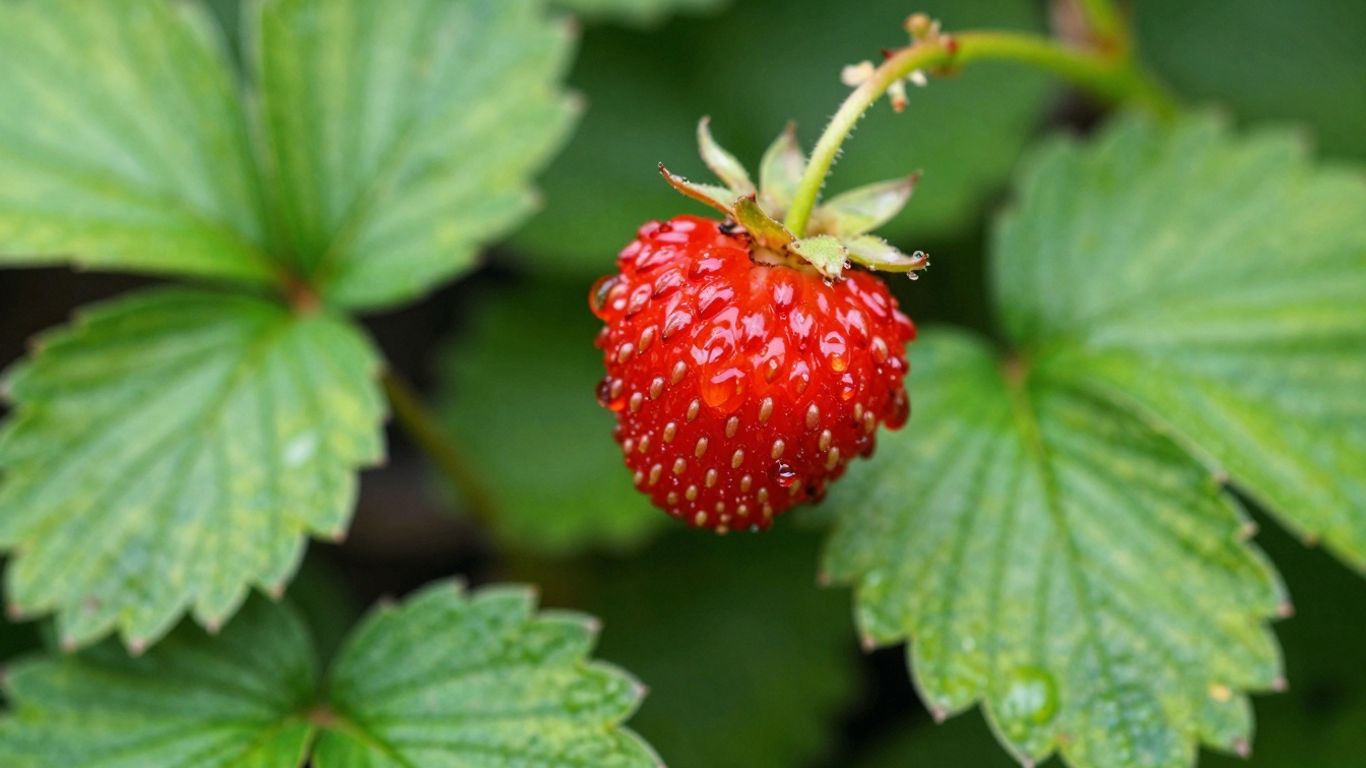 Eetbare wilde aardbei in de tuin
