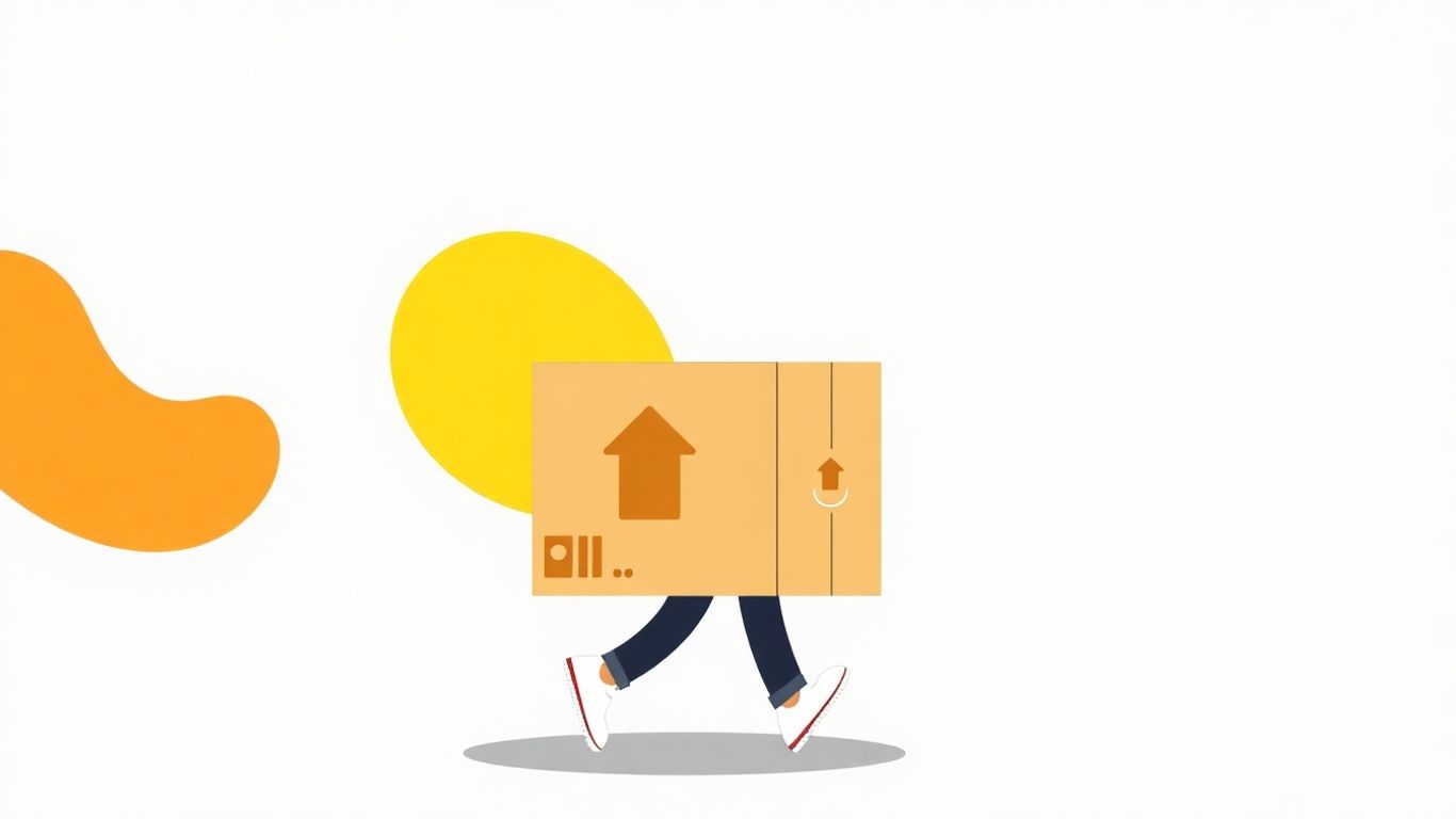 Person happily carrying a moving box