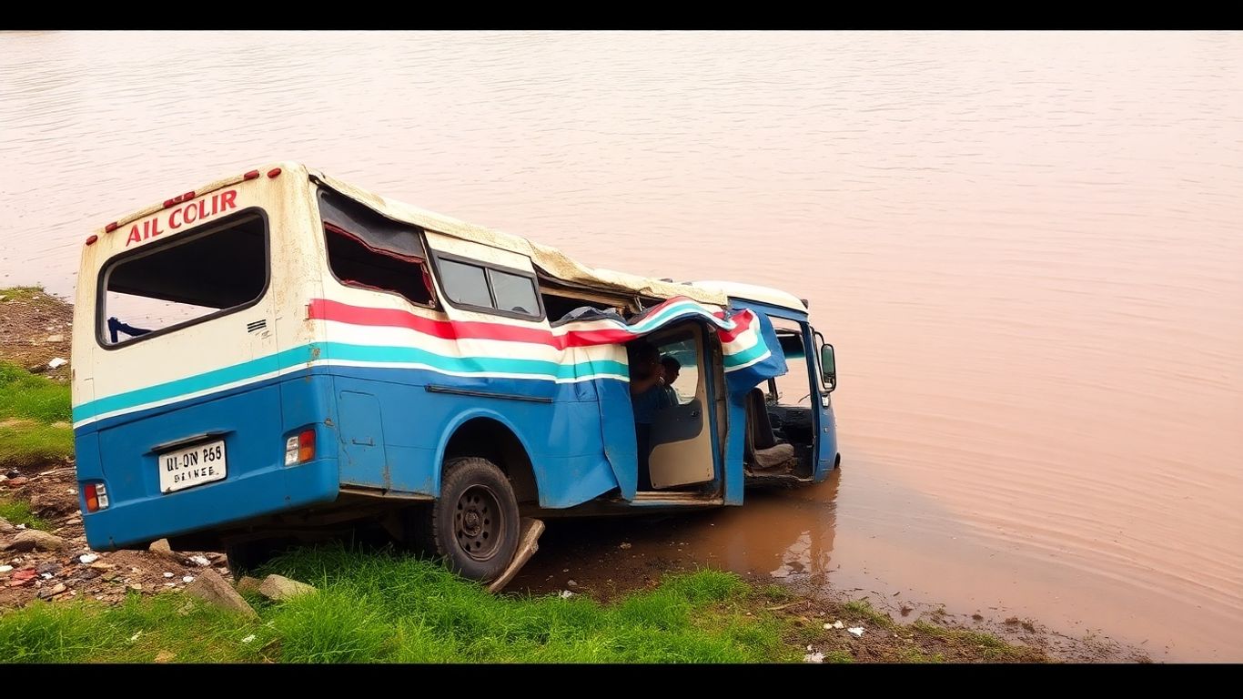 Bus accident au Togo près d'une rivière