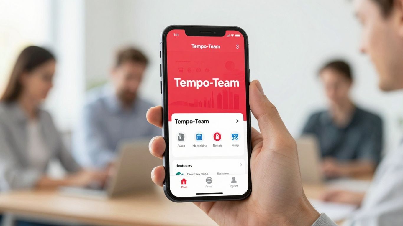 Tempo-Team app op een smartphone