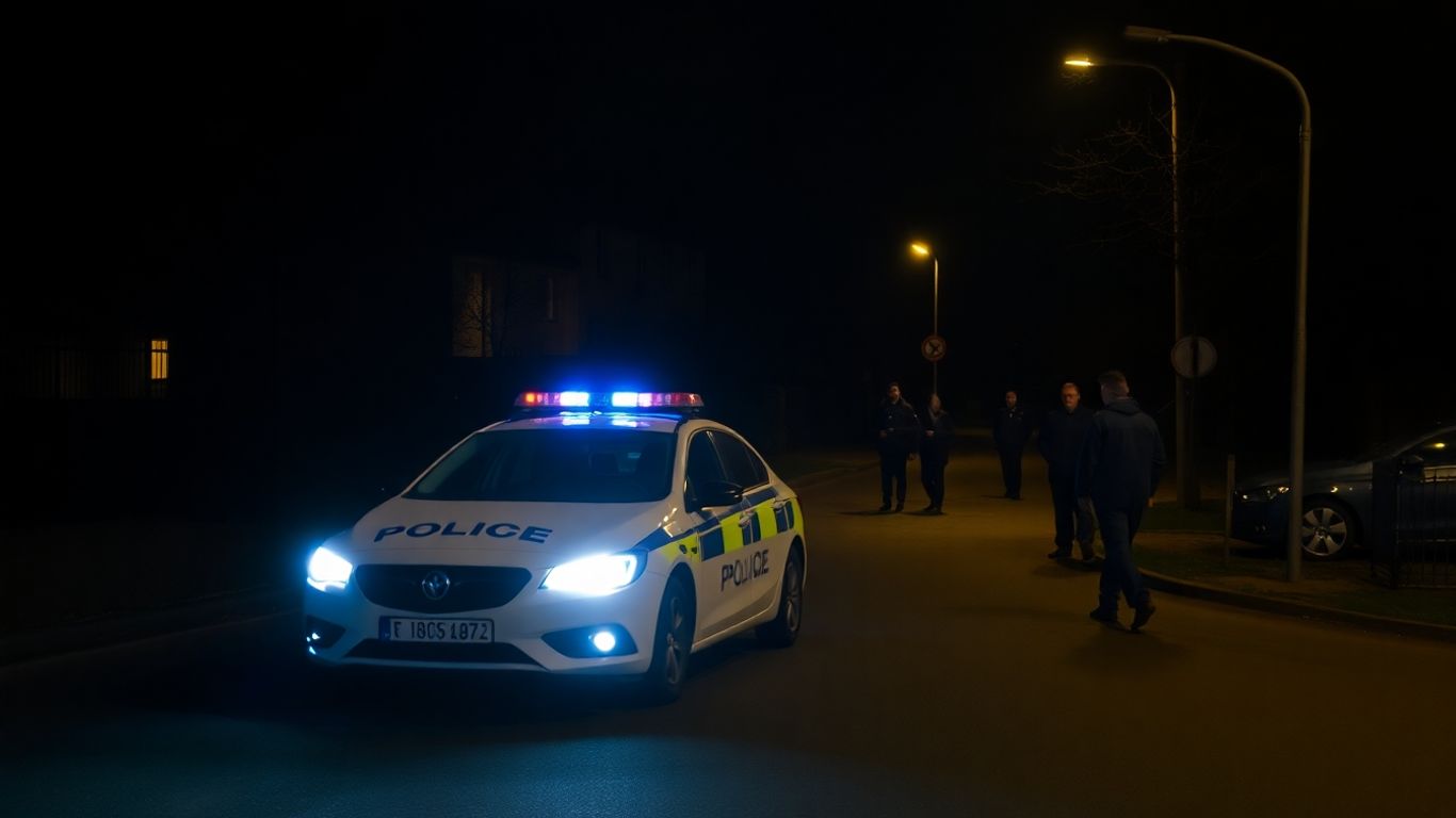 Voiture de police à Alençon avec agents en recherche