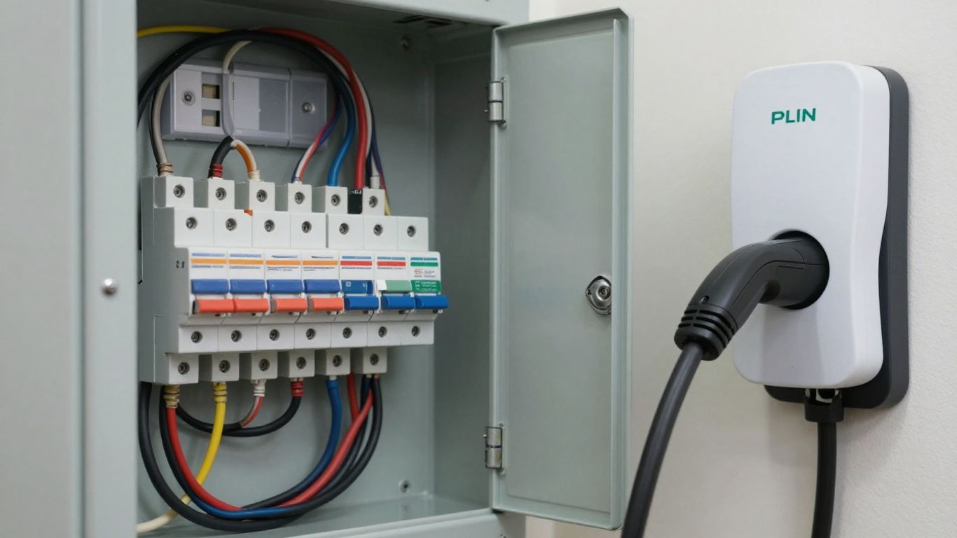 Tableau électrique et borne de recharge pour véhicule électrique.