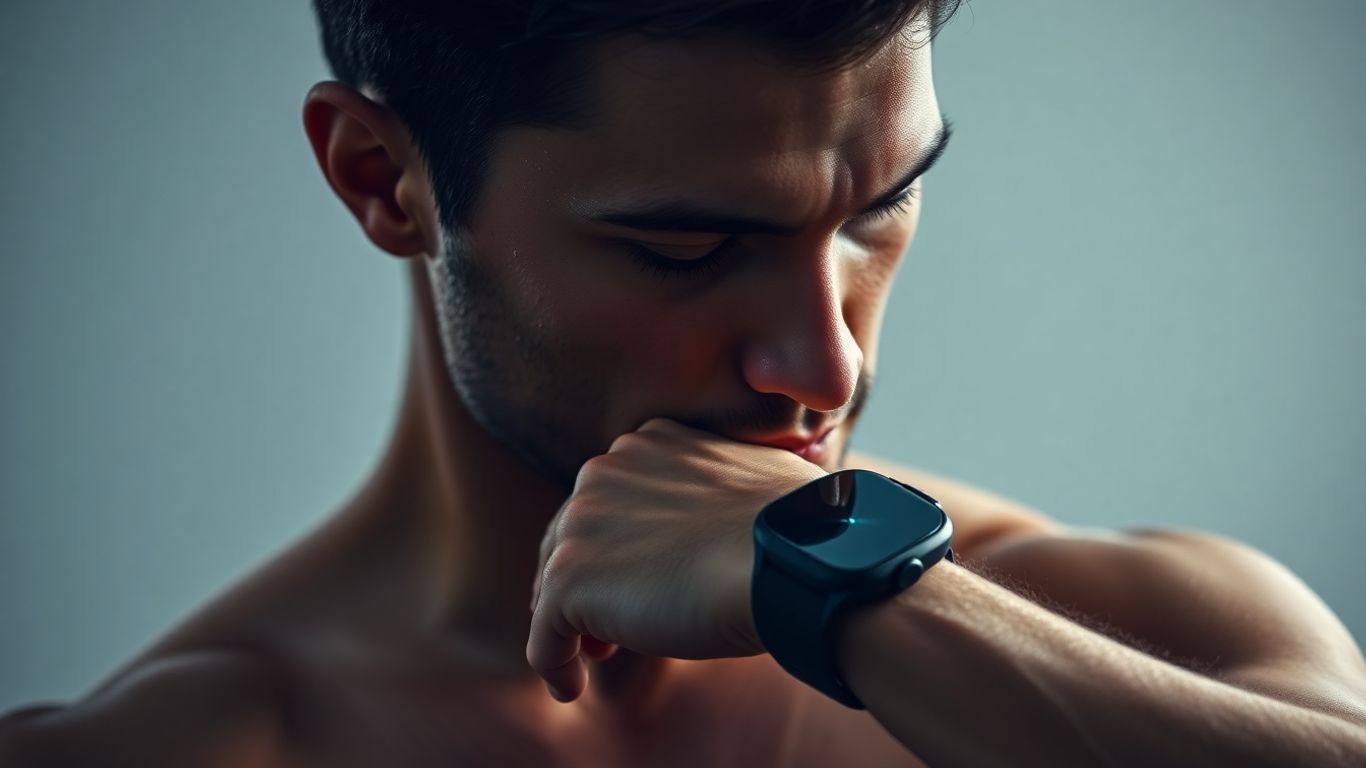 Persoană antrenându-se cu gadgeturi de biohacking.