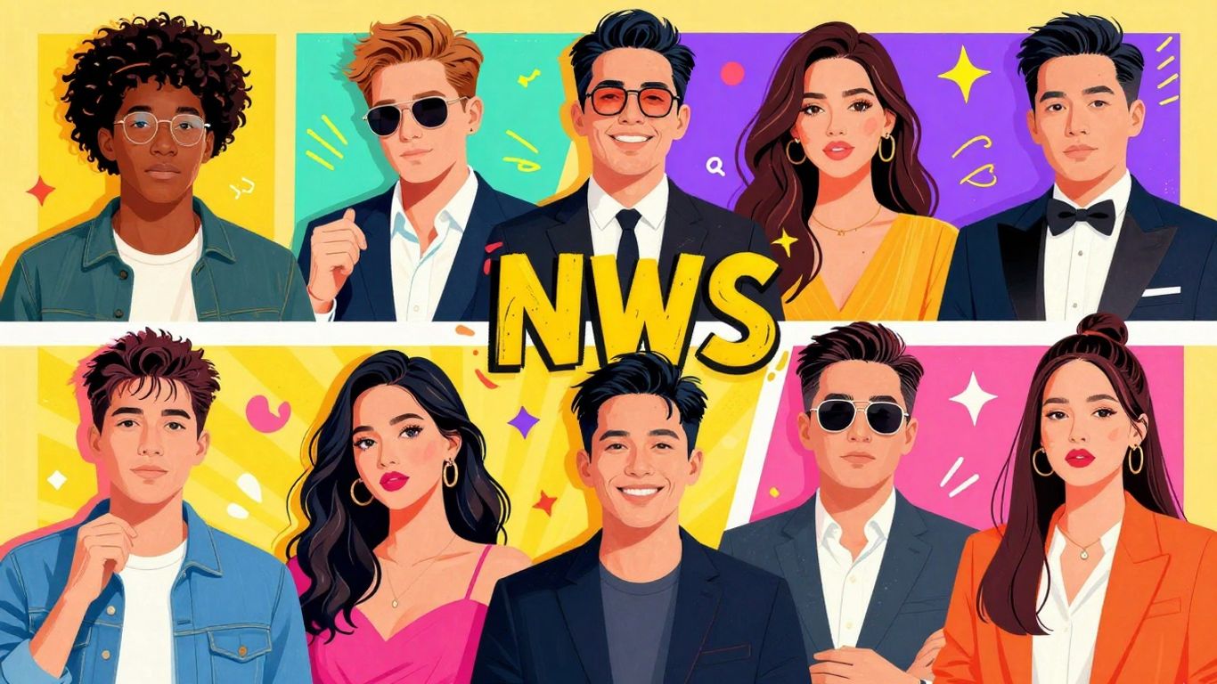 Entertainment Tonight episode highlights montage with celebrity portraits.