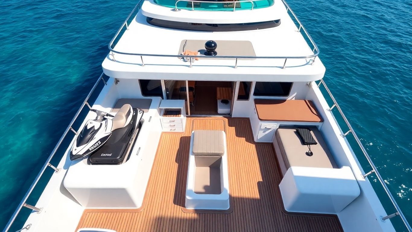 Parsifal III yacht deck with tenders and storage solutions