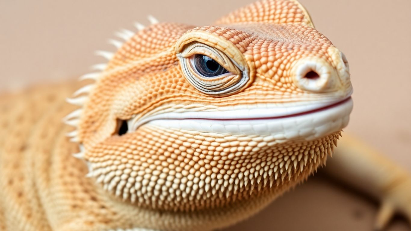 Healthy adult bearded dragon close-up