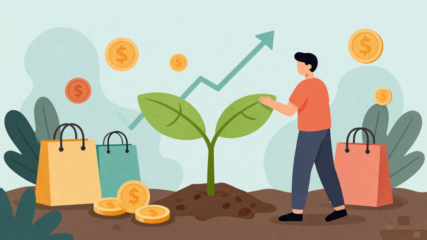 Pessoa começando um negócio digital e fazendo as primeiras vendas.