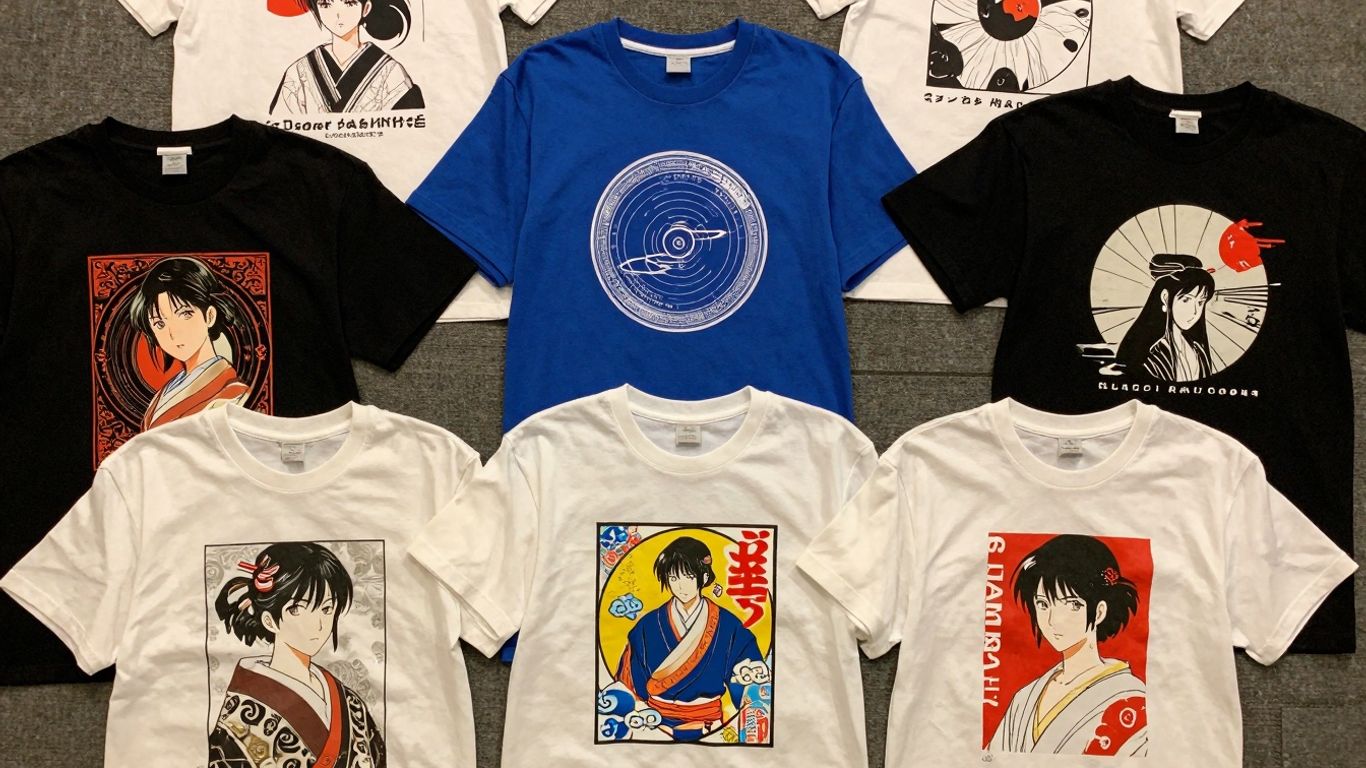 Japanese t-shirt designs with unique graphics and patterns.