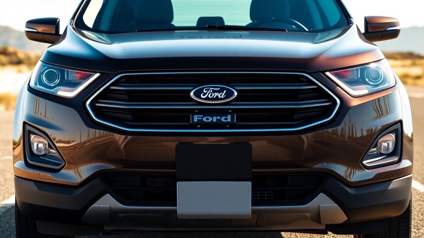 A new Ford car ready for delivery.