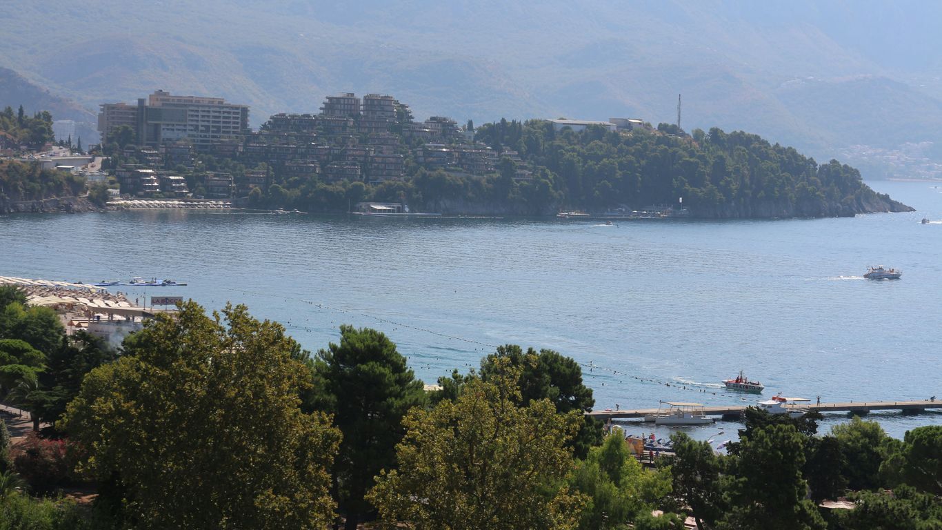 a body of water with trees and buildings around it