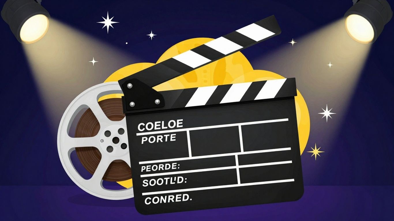 Collage of Hollywood icons and film elements.