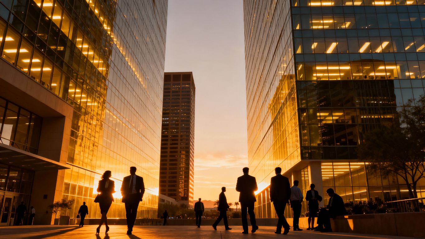 Phoenix skyline with thriving businesses