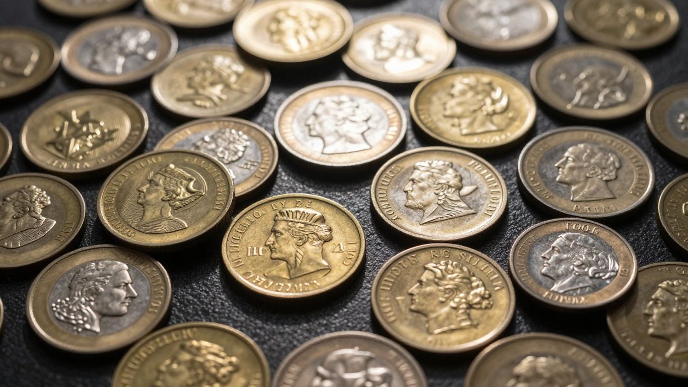 Valuable coins, gold and silver, close-up, Tampa appraisal