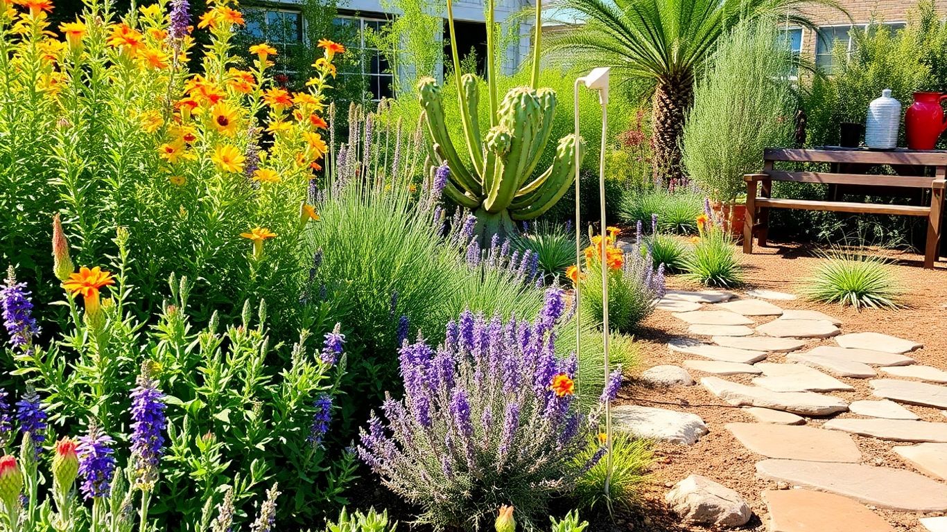Garden Ridge home with native plants and outdoor features.