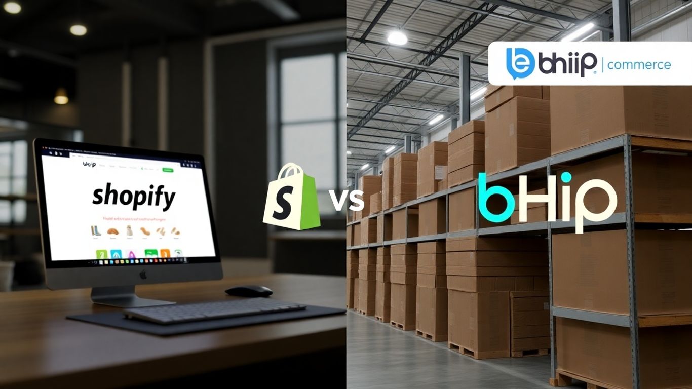 Shopify vs bHIP e-commerce comparison with product sourcing.