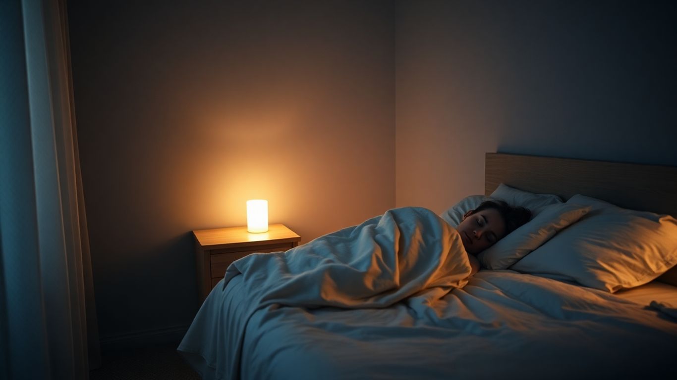 Person sleeping peacefully in a safe, calm room.