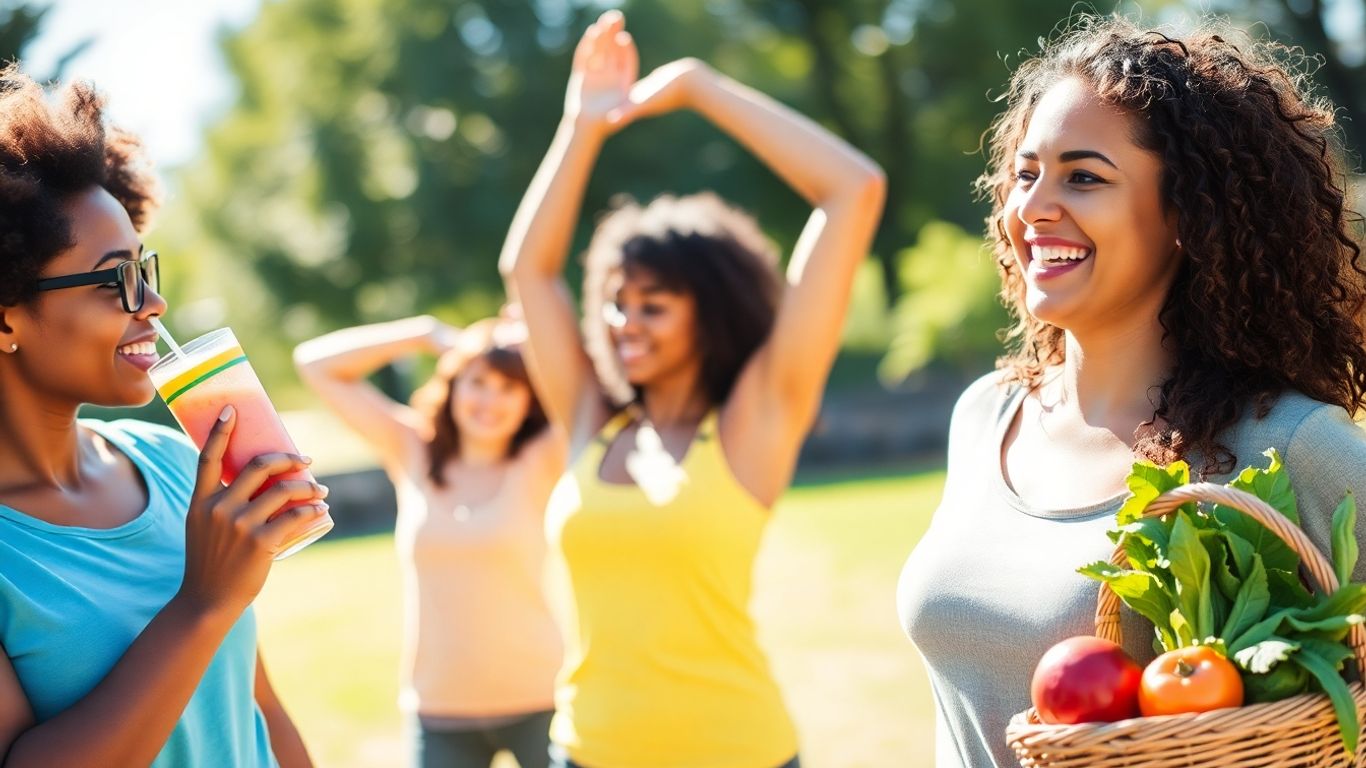 People enjoying healthy activities and products.