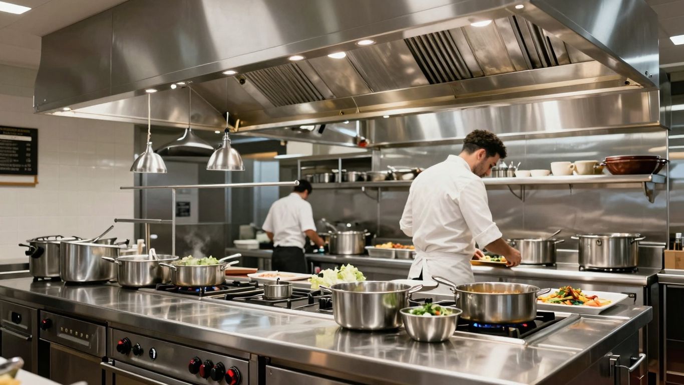 Cuisine de restaurant moderne et propre à Aix-en-Provence.