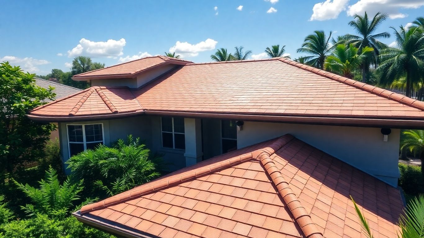 Modern Orlando home with a textured, sustainable roof.