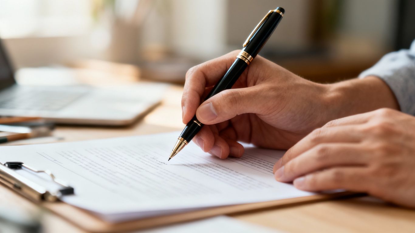 Hands writing feedback on a document.