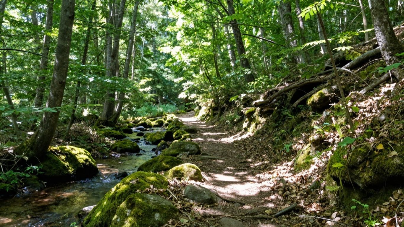 Drum prin pădure, natură, turism verde, peisaj.