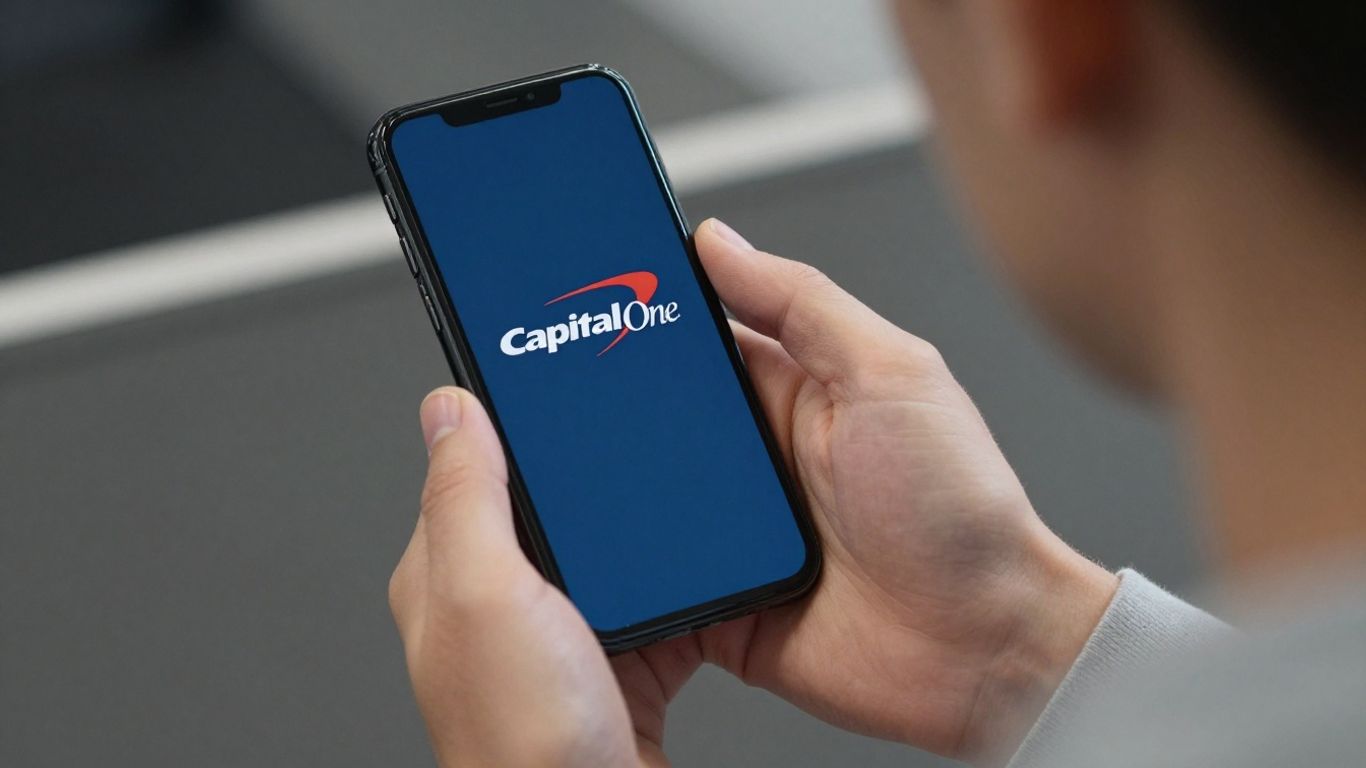 Capital One auto loan contact information on a phone screen.