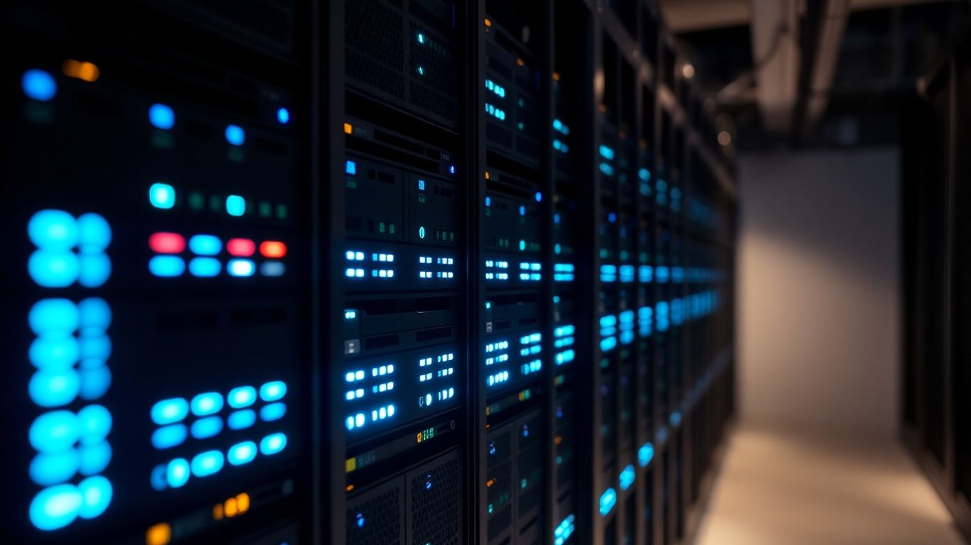 Servere într-un centru de date