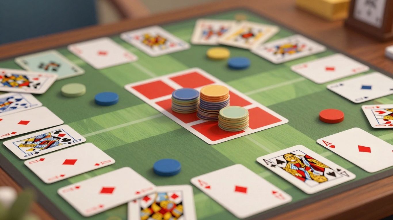 Solitaire game with cards and strategic layout.