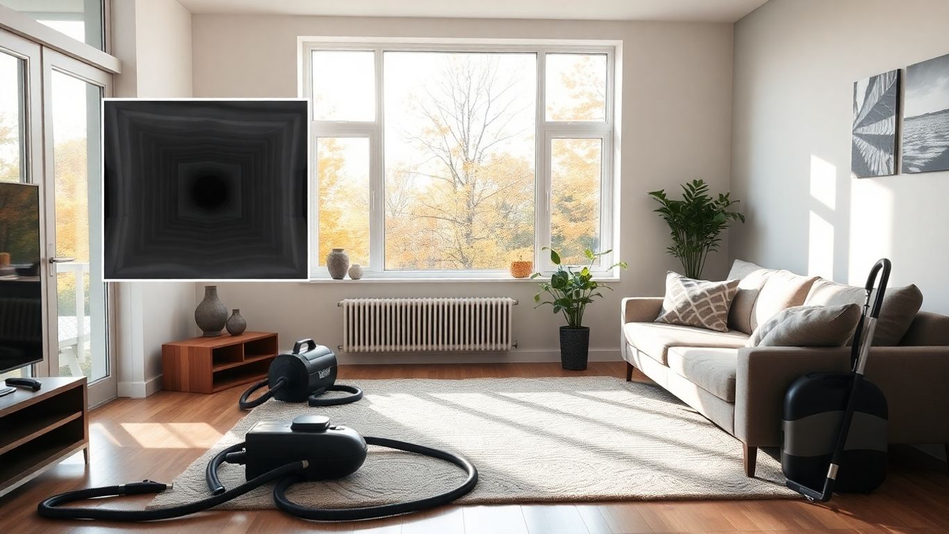 Clean living room ready for duct cleaning in autumn